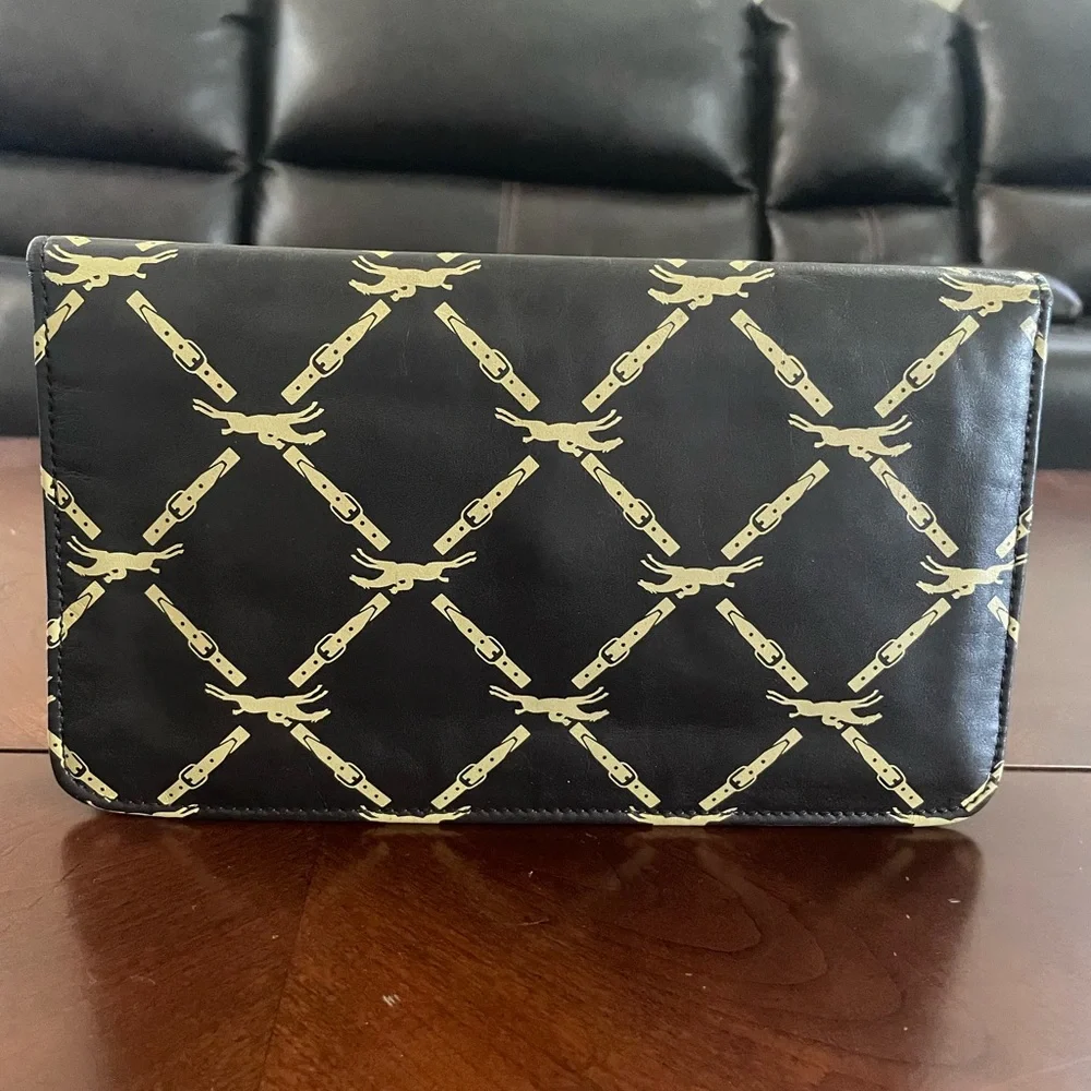 Vintage Longchamp Paris Monogram Clutch | Made in France | Rare Equestrian - Picture 6 of 11